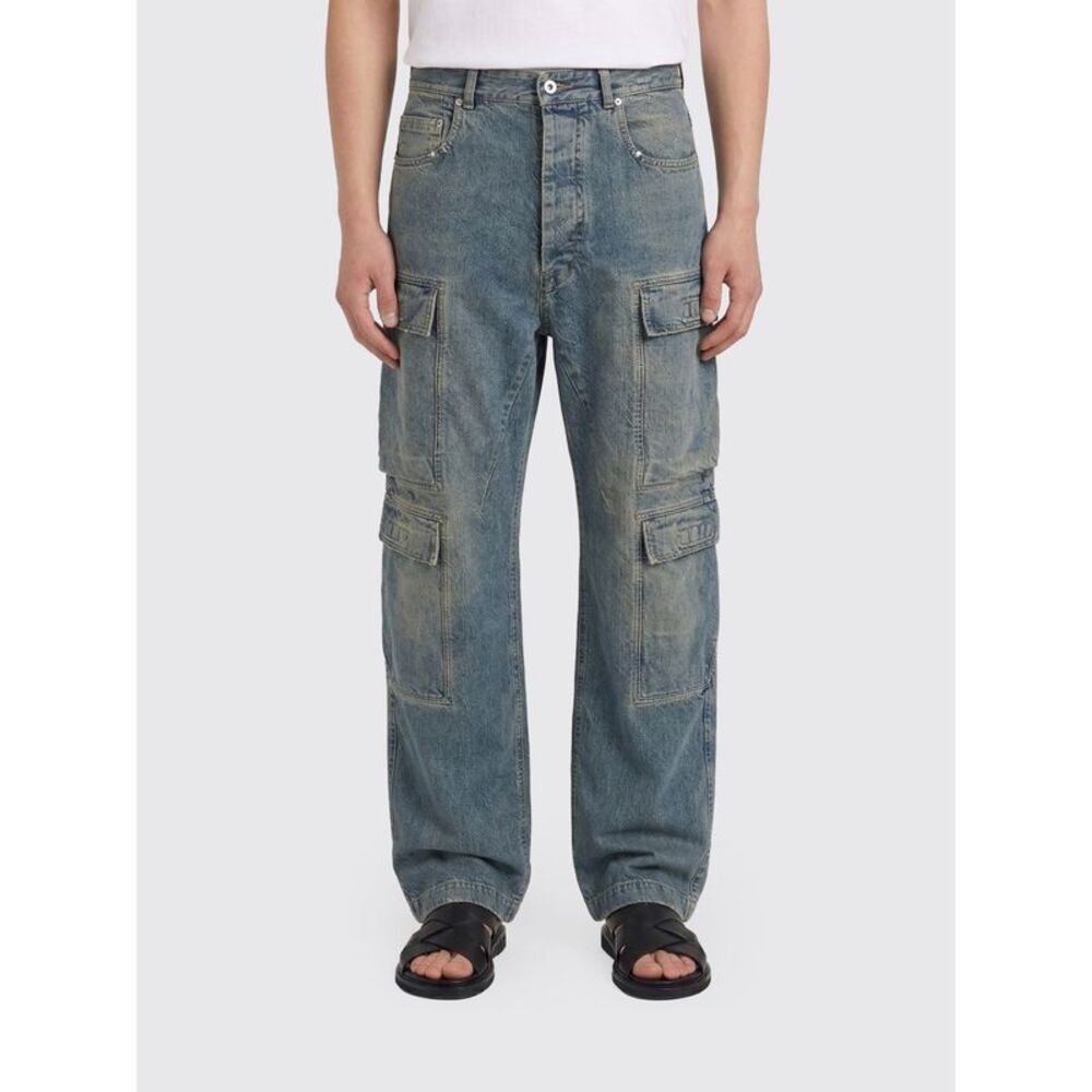 Rick Owens Drkshdw Men Denim Cargo Jeans Rick Owens Drkshdw